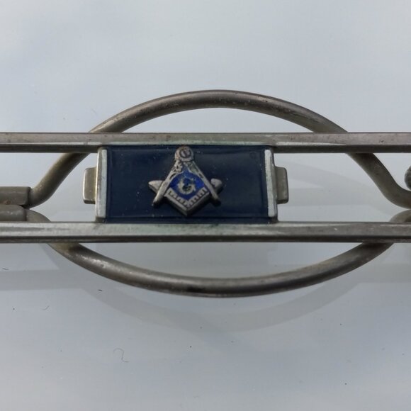 Swank Klip Masonic on Onyx Ground Neck Tie Bar Freemasonry - Picture 4 of 15